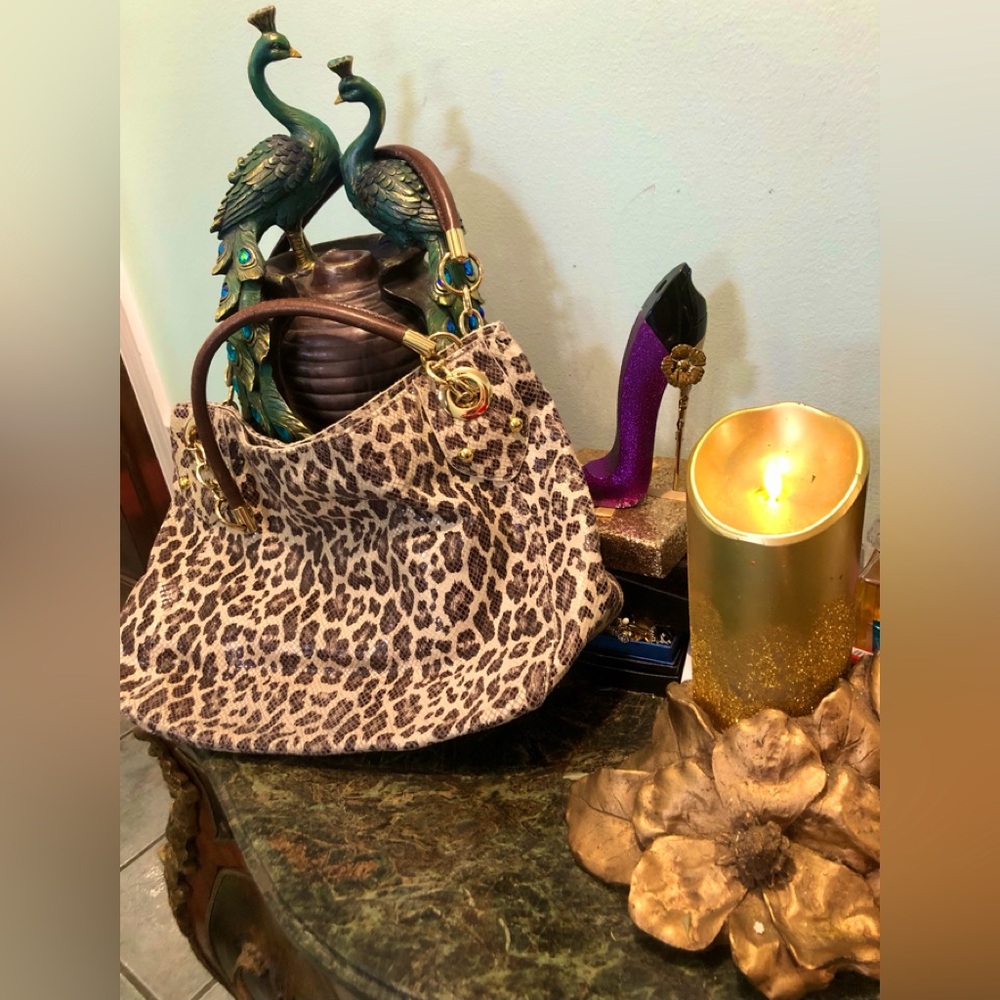 Cynthia Rowley, Leather, Snake and Leopard Print Handbag - Picture 3 of 9